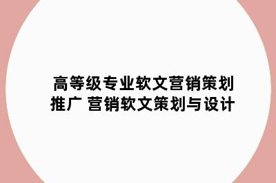 高等级专业软文营销策划推广 营销软文策划与设计